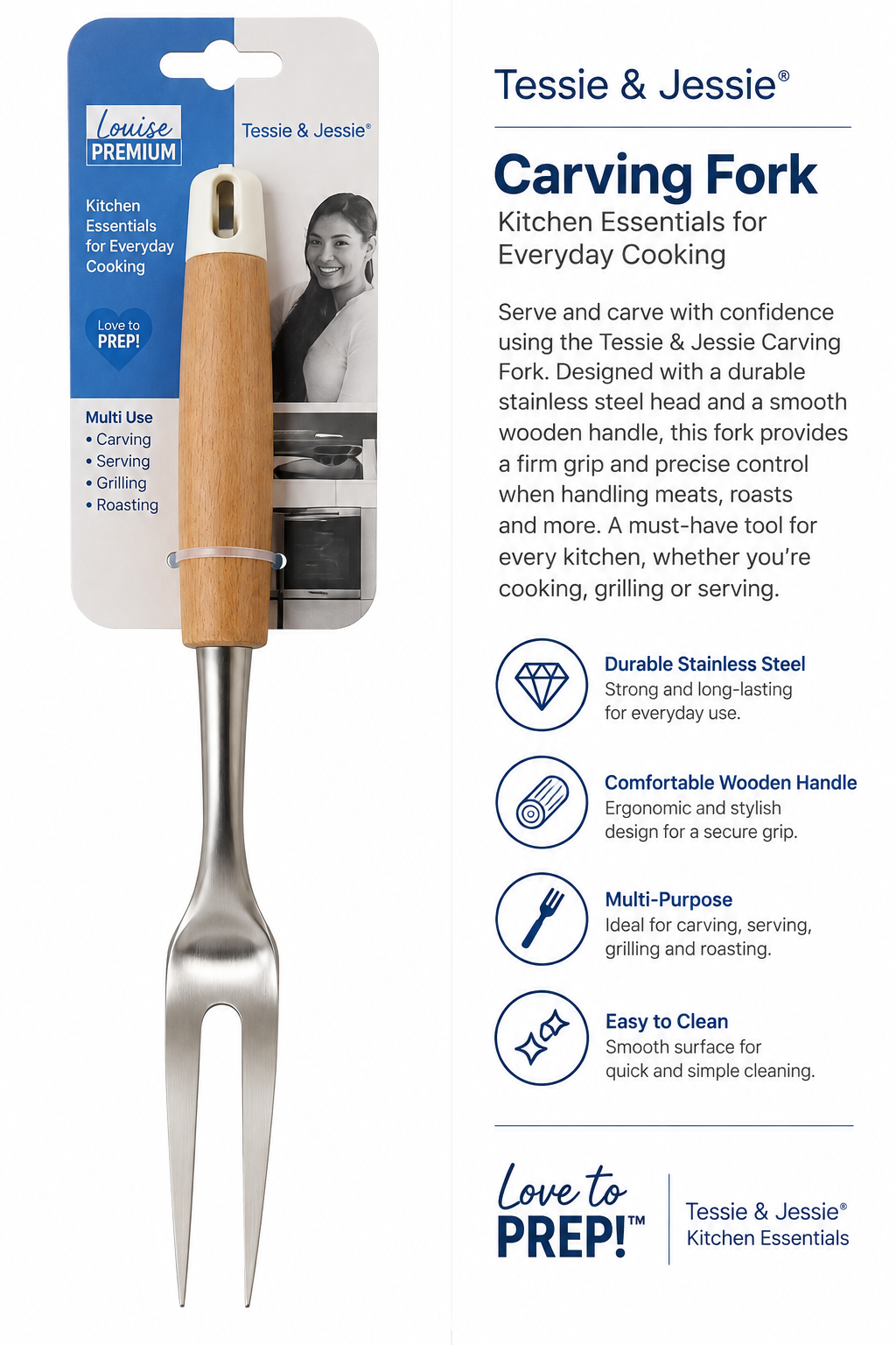 Tessie & Jessie Premium Carving Fork
