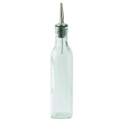 Square Clear Glass Oil Bottle 8 oz