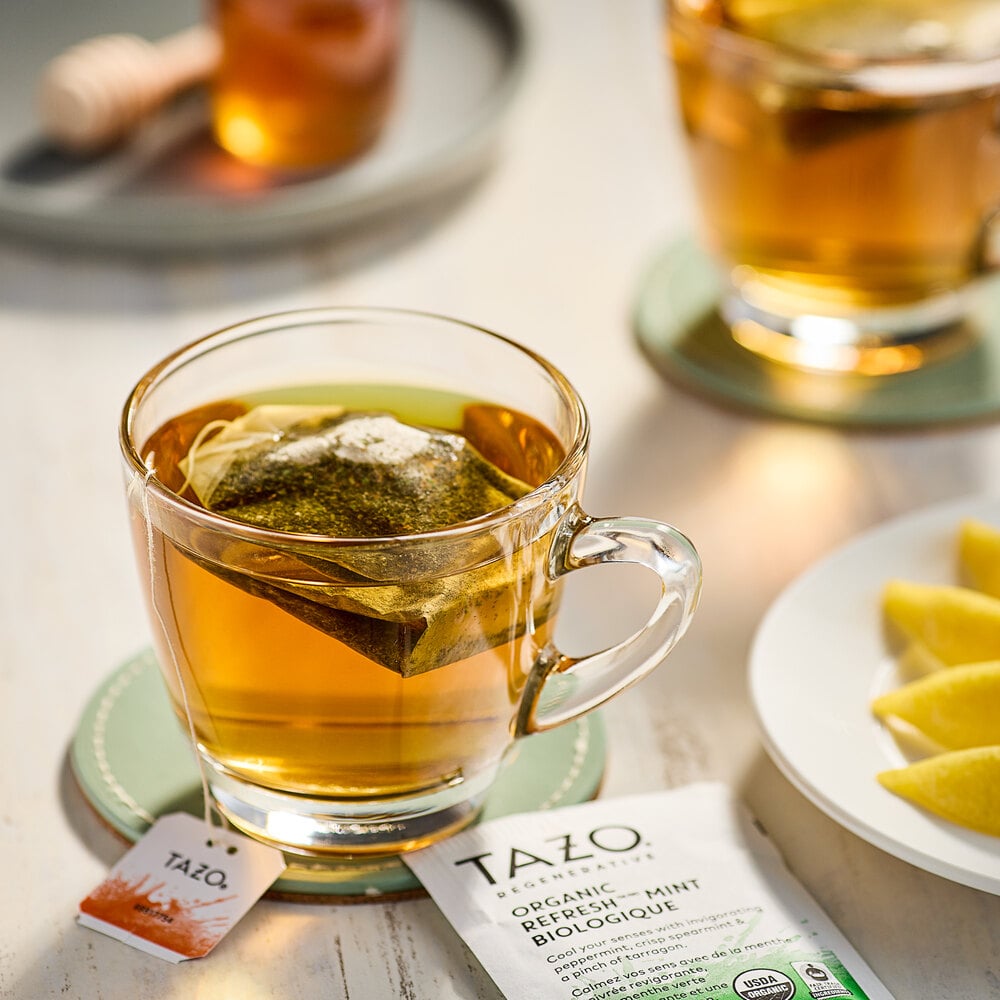 Tazo Organic Refresh Mint Herbal Tea Bags 96-Count Case