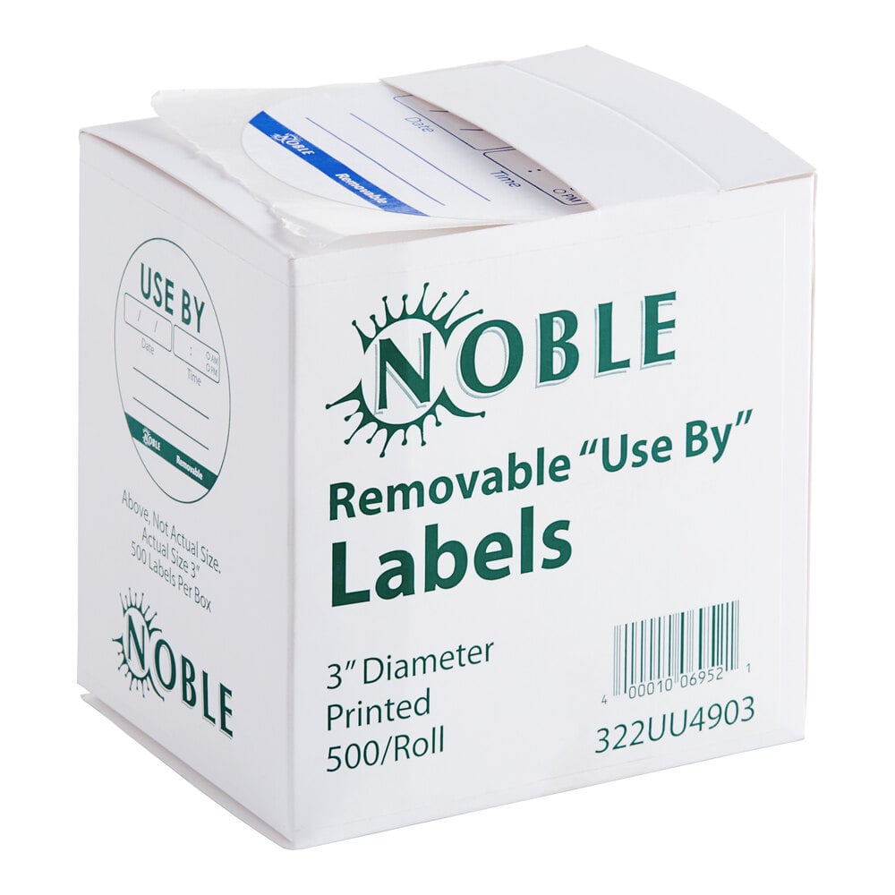 Noble 3-Inch Round Removable Label 500/Roll