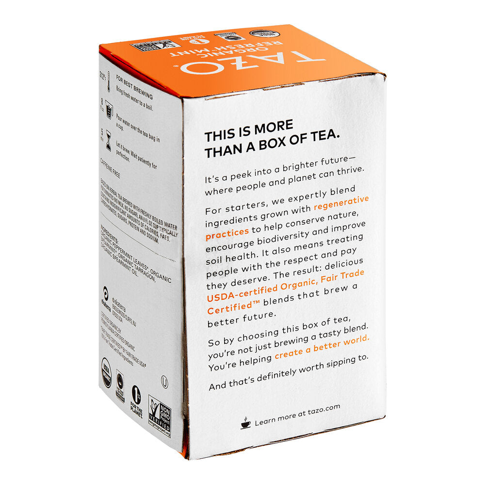Tazo Organic Refresh Mint Herbal Tea Bags 96-Count Case