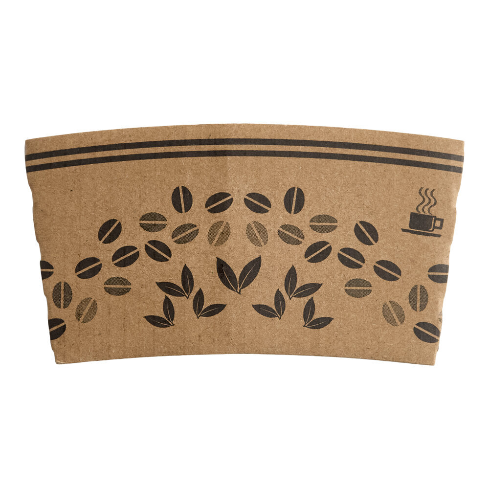 8 oz. Coffee Cup Sleeve Bean Print 50-Pack