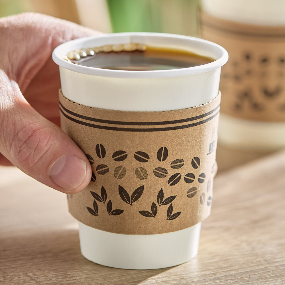 8 oz. Coffee Cup Sleeve Bean Print 50-Pack