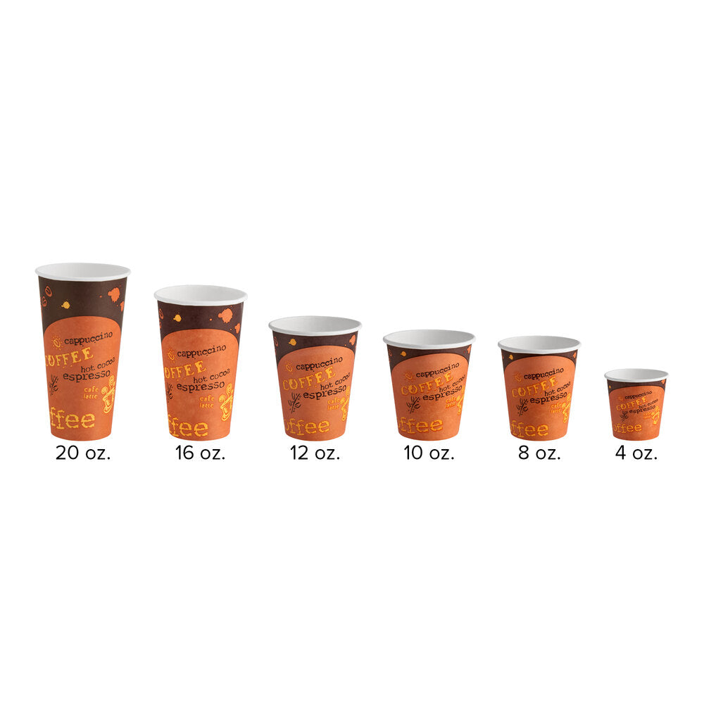 Choice Coffee Print Poly Paper Hot Cup 12 oz. 50/Pack