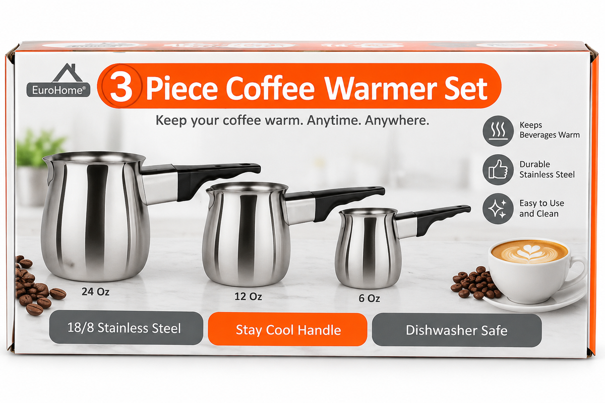 3-Piece Stainless Steel Coffee Warmer Set