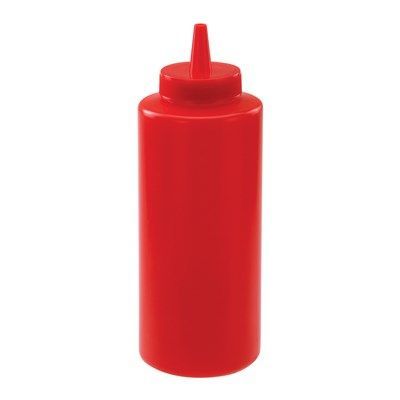 Squeeze Bottle Dispenser 12 oz Red 6/Pack