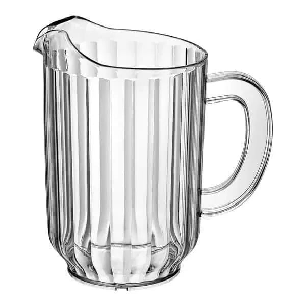 Clear Plastic Fluted Beverage Pitcher 60 oz