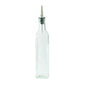 Clear Square Glass Oil Bottle With Pourer 16 oz