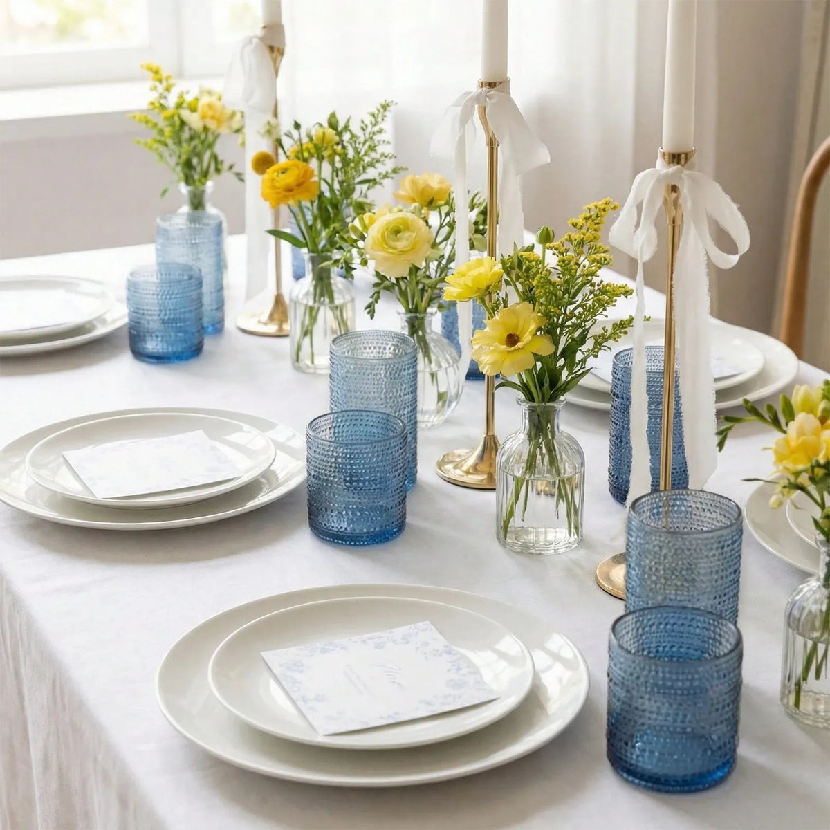 Hobnail Embossed Drinking Glasses Set 12-Piece