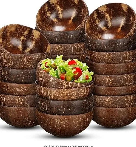 Round Coconut Shell Salad Bowl 6in